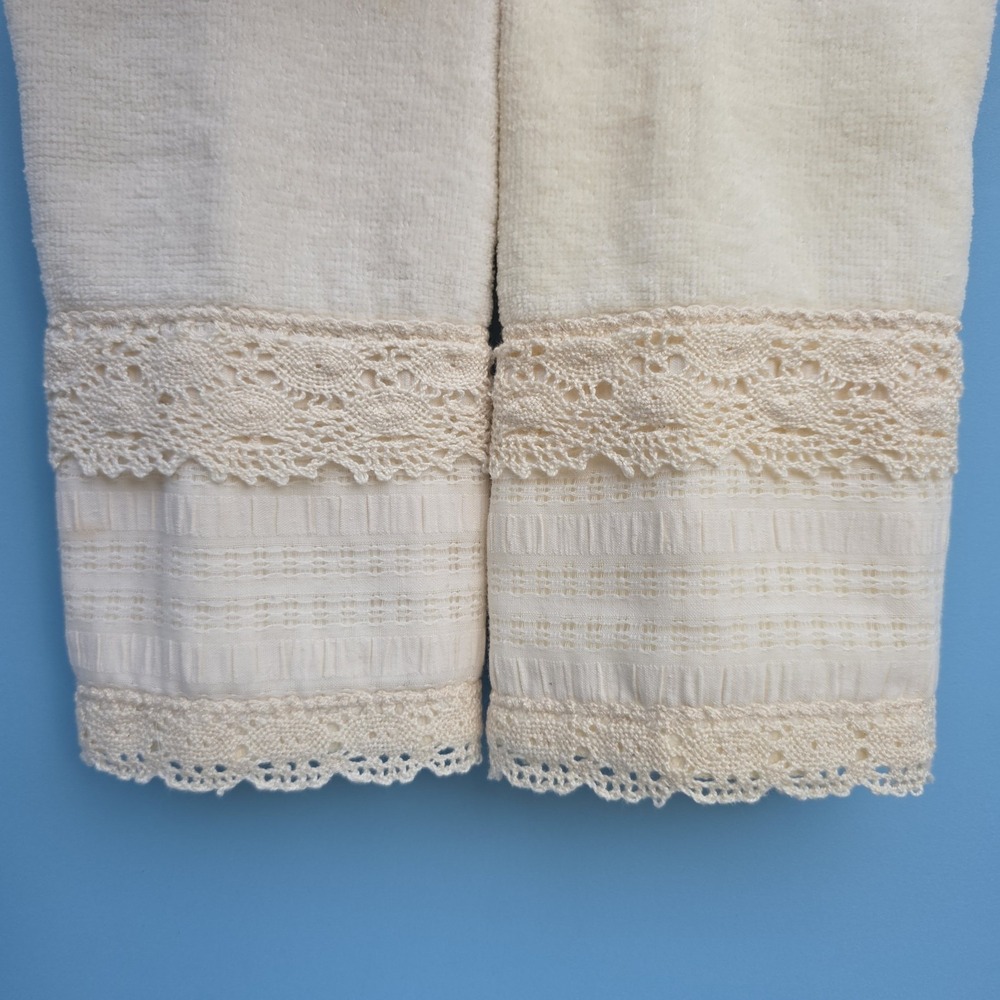 Vintage Avanti Washcloths Crochet Lace Granny 90s Cottagecore SET, LOT OF‎ 2